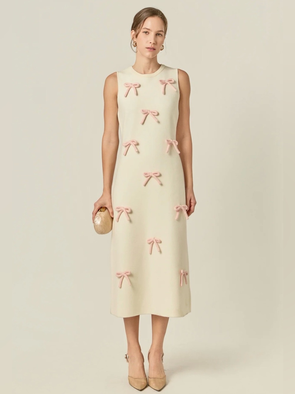 NWT English Factory Lila Bow Midi Dress - M - Picture 1 of 8